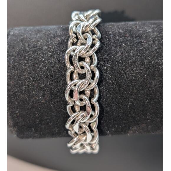 Vintage Elco Sterling Silver Mid Century Estate C1960 1/2" Wide Charm Bracelet - Picture 1 of 10